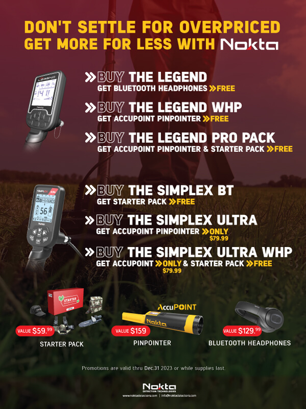 Nokta deals on the Simplex and Legend!